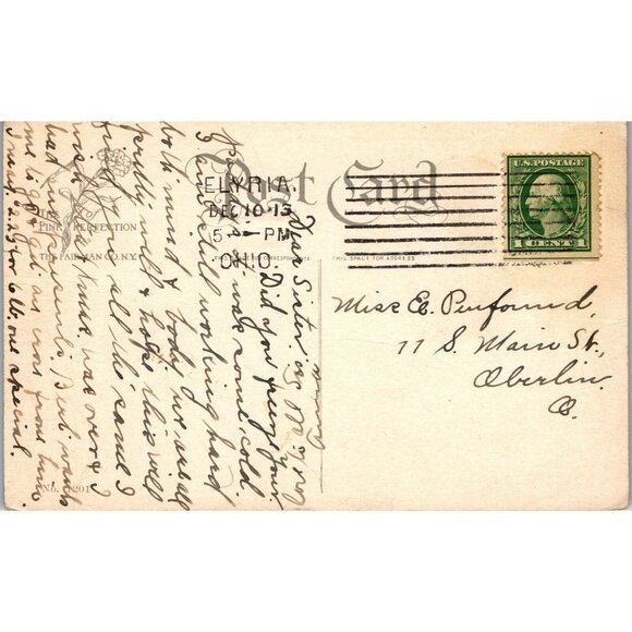 Postcard, Greeting, Christmas, Elyria OH, 12-10-13, Antique, (PC113) - Picture 2 of 2